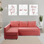 GO, GET IT, GIRL! NEVER GIVE UP Canvas Art Set, Family Canvas Art Set