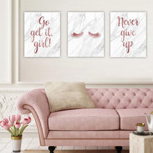 Load image into Gallery viewer, GO, GET IT, GIRL! NEVER GIVE UP Canvas Art Set, Family Canvas Art Set