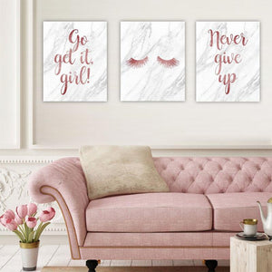 GO, GET IT, GIRL! NEVER GIVE UP Canvas Art Set, Family Canvas Art Set