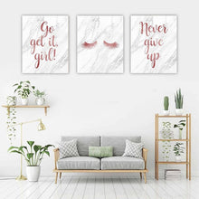 Load image into Gallery viewer, GO, GET IT, GIRL! NEVER GIVE UP Canvas Art Set, Family Canvas Art Set