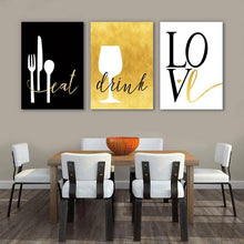 Load image into Gallery viewer, Eat Drink Love Modern Wall Art Set