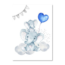 Load image into Gallery viewer, Personalized Boy&#39;s Name Wall Art Canvas Painting Pictures Elephant Animal Wall Art