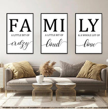 Load image into Gallery viewer, Set of 3 Canvas Prints | Family | Living Room Decor