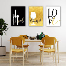 Load image into Gallery viewer, Eat Drink Love Modern Wall Art Set