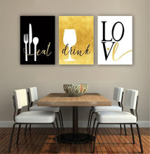 Load image into Gallery viewer, Eat Drink Love Modern Wall Art Set