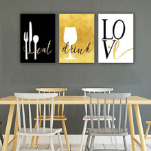 Load image into Gallery viewer, Eat Drink Love Modern Wall Art Set