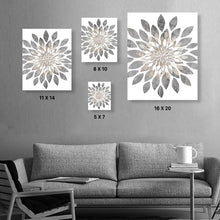 Load image into Gallery viewer, Eat Drink Love Flower Bursts Kitchen Art Canvas Print Set III