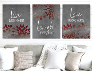 Live Laugh Love Sign Canvas Wall Art Set II