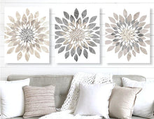 Load image into Gallery viewer, Modern Flower Bursts Wall Art Set