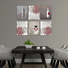 Load image into Gallery viewer, Eat Drink Love Flower Bursts Kitchen Art Canvas Print Set I