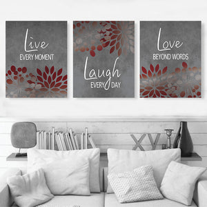 Live Laugh Love Sign Canvas Wall Art Set II