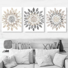 Load image into Gallery viewer, Modern Flower Bursts Wall Art Set