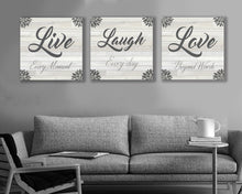 Load image into Gallery viewer, Live Laugh Love Canvas Art Set