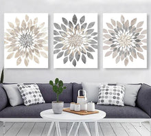 Load image into Gallery viewer, Modern Flower Bursts Wall Art Set