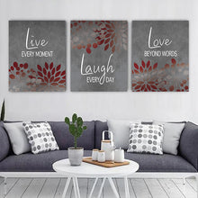 Load image into Gallery viewer, Live Laugh Love Sign Canvas Wall Art Set II