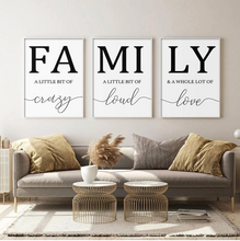 Load image into Gallery viewer, Set of 3 Canvas Prints | Family | Living Room Decor